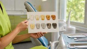 Dental chart showing types of teeth staining